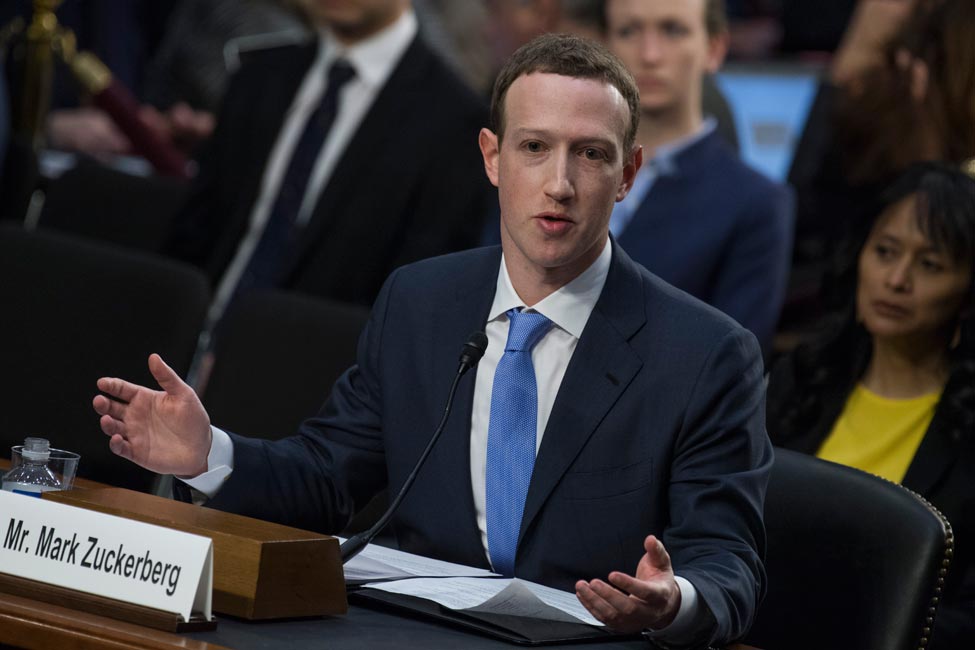 Facebook CEO Mark Zuckerberg testifies before a joint hearing of the Senate Judiciary and Commerce Committees on the protection of user data in Hart Building on April 10, 2018.(Photo By Tom Williams/CQ Roll Call)