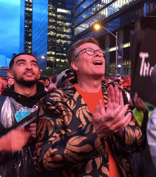 Toronto Mayor John Tory cheering on the Raptors