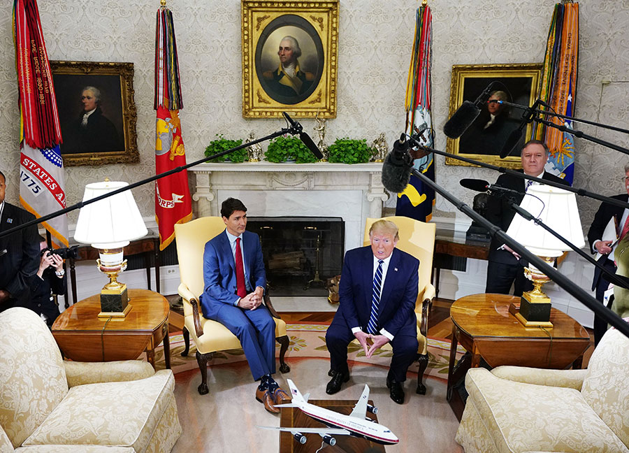 Trump and Trudeau meet at the White House.