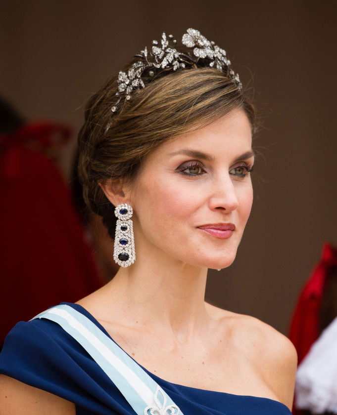 Queen Letizia of Spain attends the Lord Mayor's Banquet at the Guildhall during a State visit by the King and Queen of Spain on July 13, 2017 in London, England. (Photo by Jeff Spicer/Getty Images)