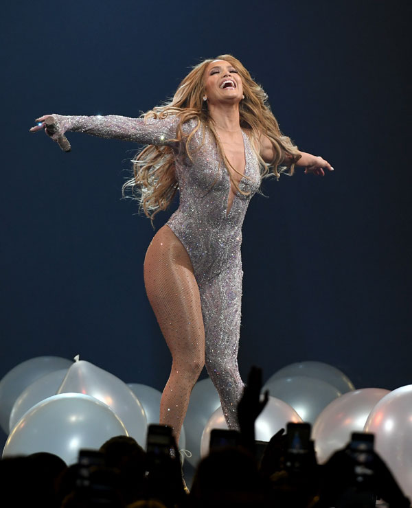Jennifer Lopez performs during a stop of her It's My Party tour at T-Mobile Arena on June 15, 2019 in Las Vegas, Nevada. (Photo by Ethan Miller/Getty Images for ABA)