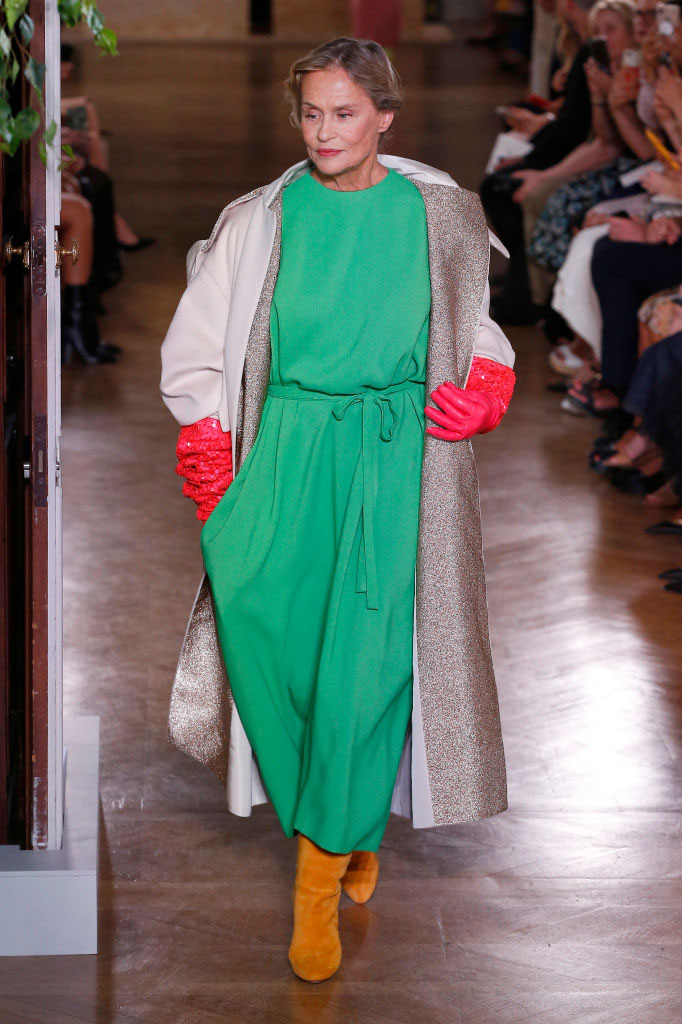 Lauren Hutton walks the runway at the Valentino show during Paris Haute Couture Fall/Winter 2019/2020 on July 3, 2019 in Paris, France. (Photo by Estrop/Getty Images)