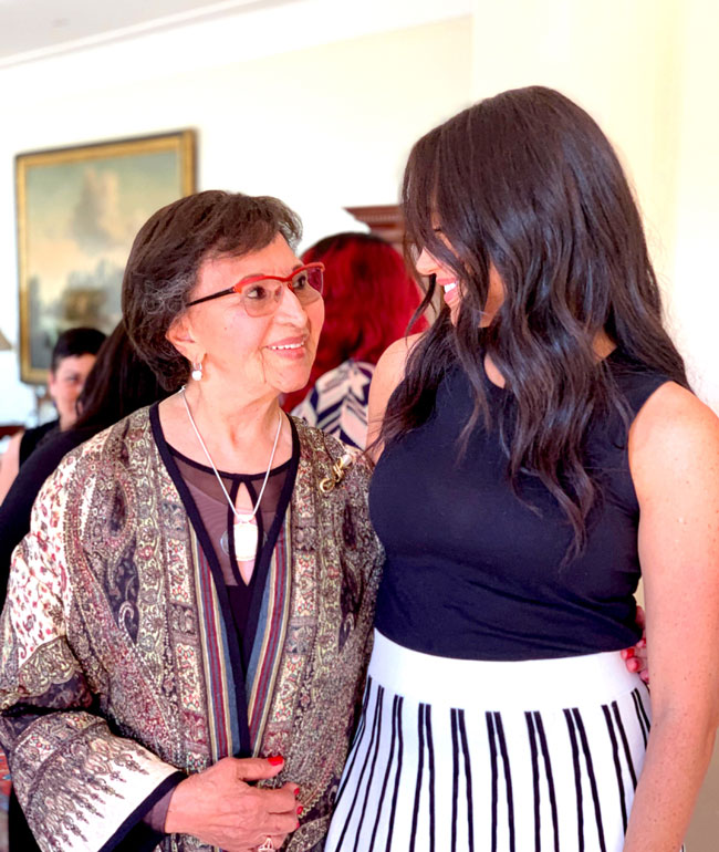 Meghan, Duchess of Sussex (R) speaks with South African female activist, Sophia Williams-De Bruyn (L) in September of 2019 in Cape Town, South Africa.Photo: @SussexRoyal via Getty Images