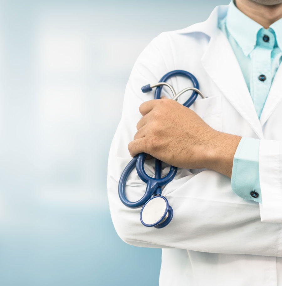 Doctor holding stethoscope