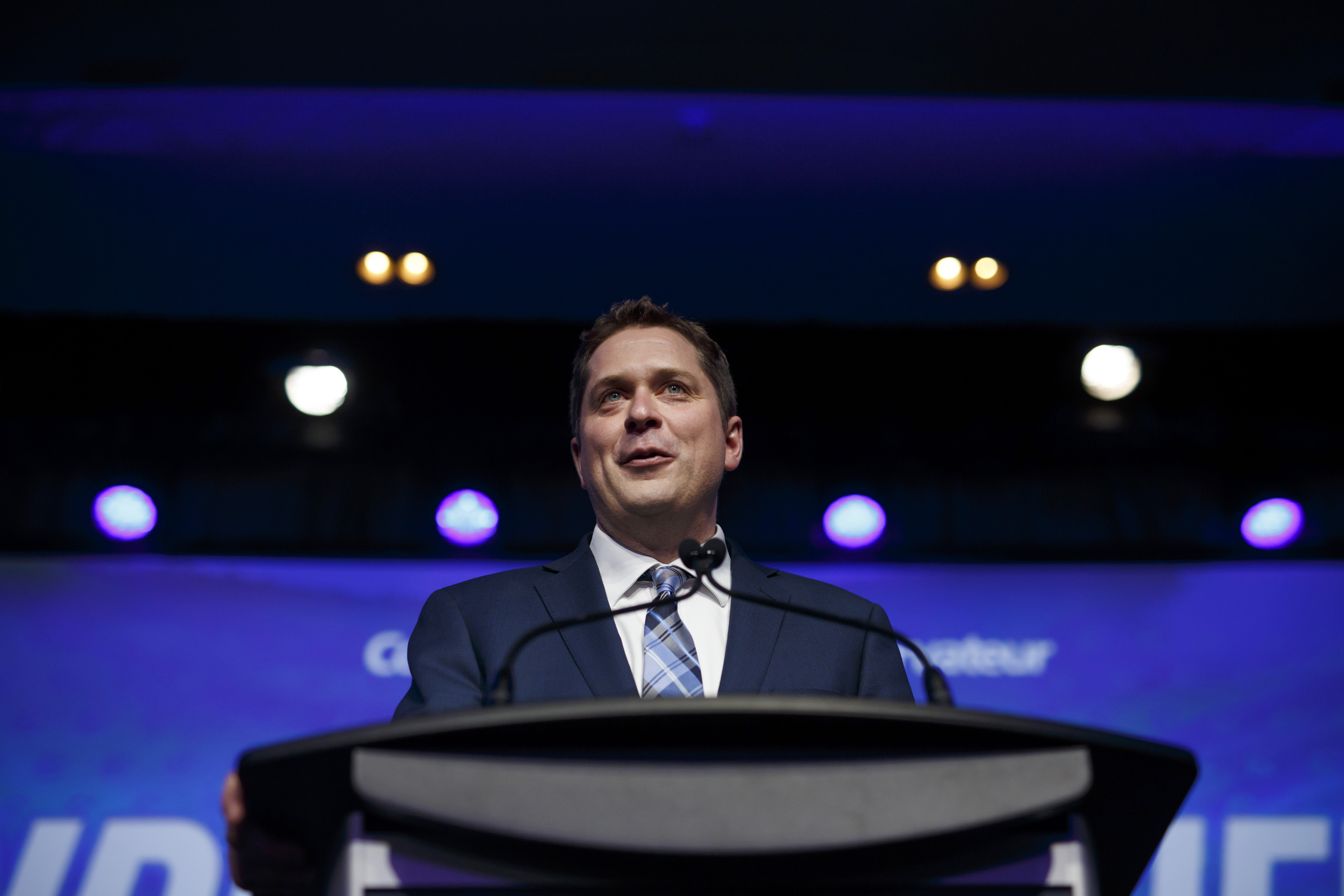 Andrew Scheer, leader of Canada's Conservative Party, speaks after being named the party's next leader during the Conservative Party Of Canada Leadership Conference in Toronto