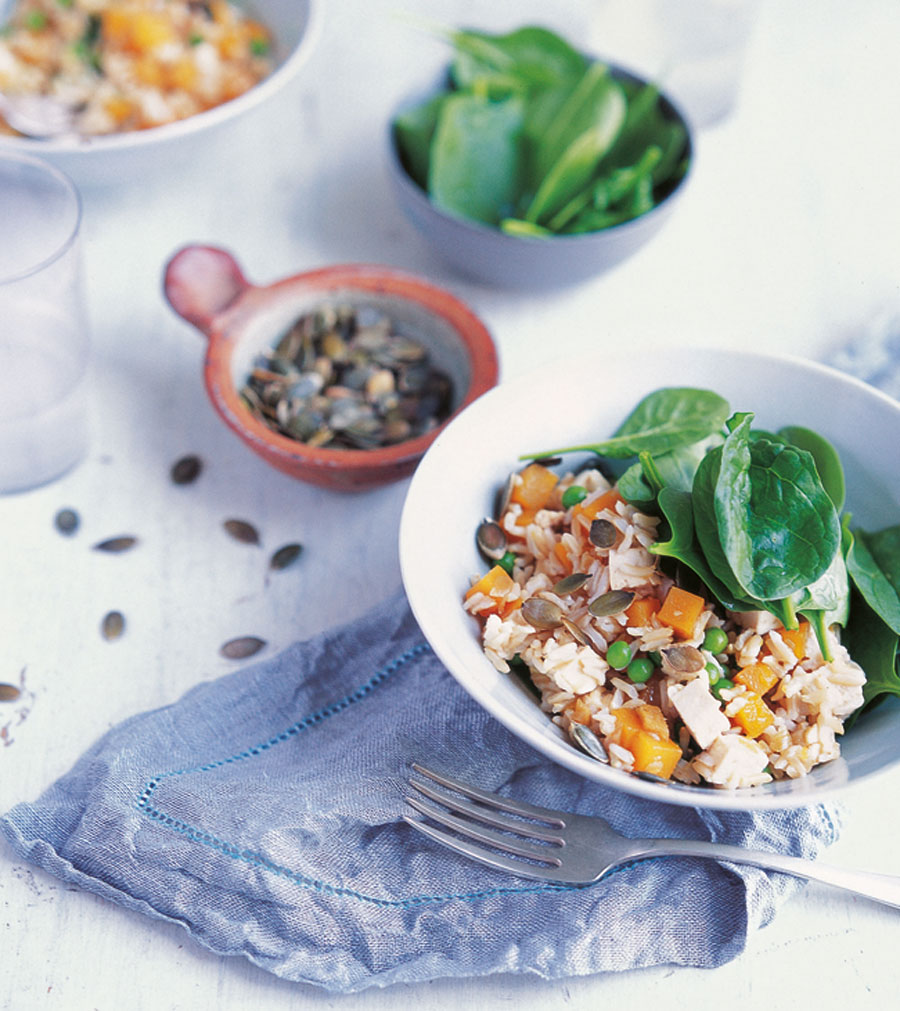 Winter Squash, Tofu and Tamari Rice from Eat Right for Your Body Type by Anjum Anand