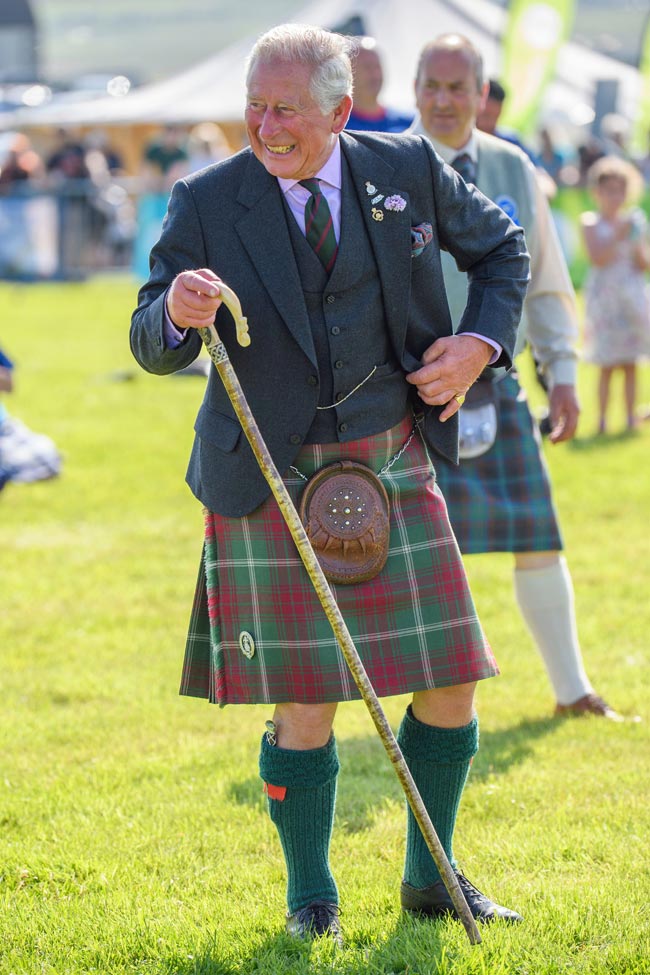 Photo of Prince Charles wearing a kilt