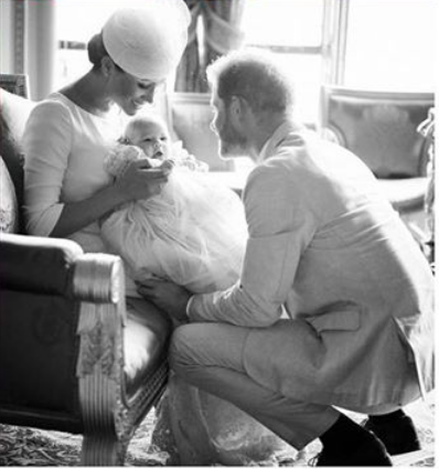 Meghan, the Duchess of Sussex and Prince Harry with baby Archie.