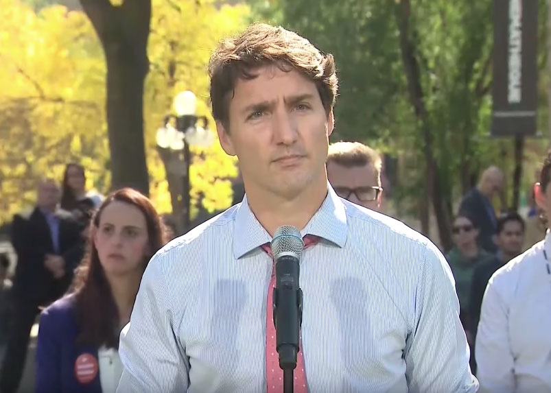 Canadian Prime Minister Justice Trudeau hosts a media availability from Winnipeg. A third instance of Trudeau dressed in a costume and covered in brown makeup surfaced Thursday.