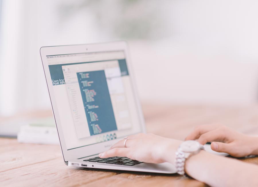 Woman using computer