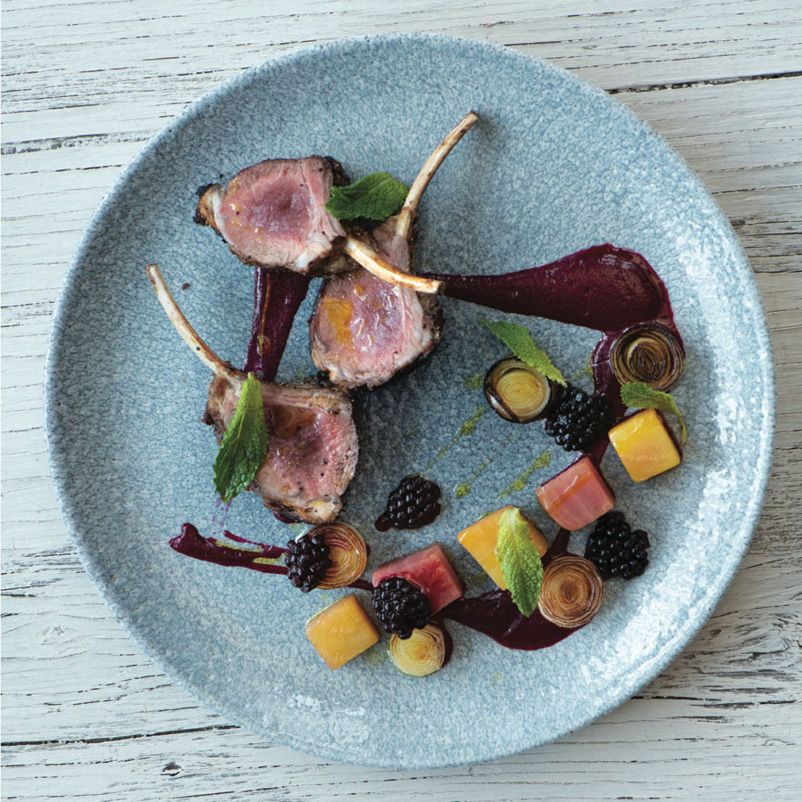 Lamb chops with beets from Tawaw: Progressive Indigenous Cuisine