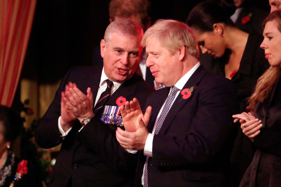 Prince Andrew and Boris Johnson.