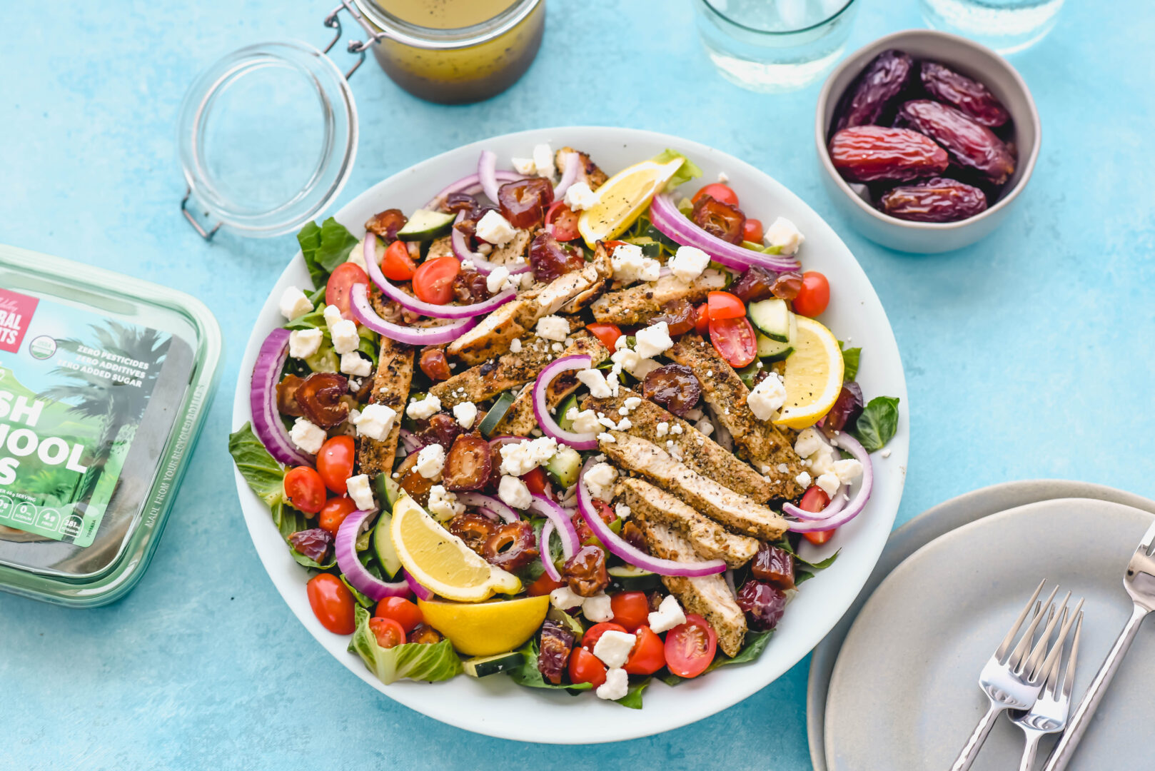Try This Grilled Chicken Mediterranean Salad With Medjool Dates for
