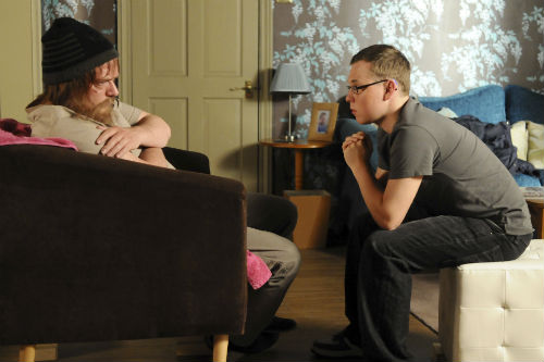 EastEnders Weekender June 27: Ian Beale (ADAM WOODYATT), Ben Mitchell (JOSHUA PASCOE)Photo: Kieron McCarron ©BBC 2012