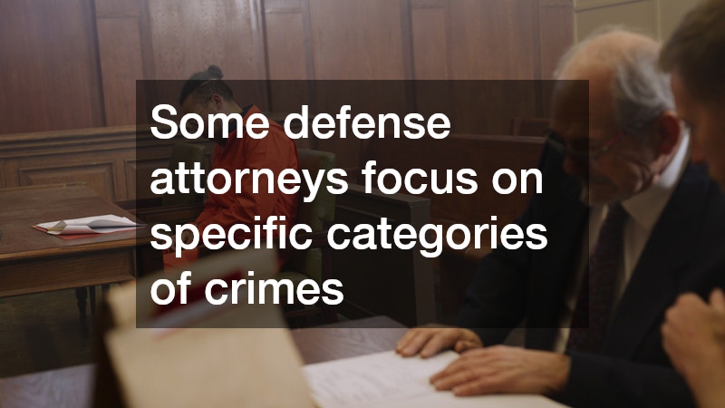 Some defense attorneys focus on specific categories of crimes