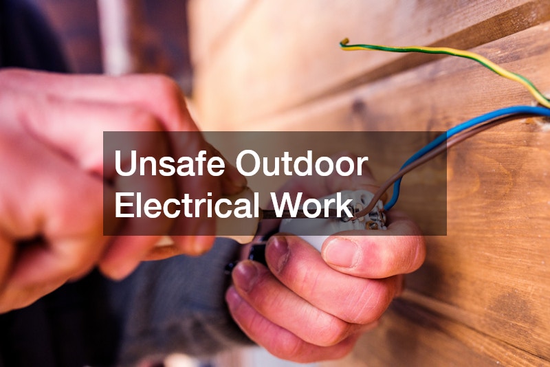 Unsafe Outdoor Electrical Work
