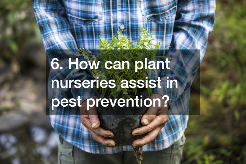 6. How can plant nurseries assist in pest prevention?