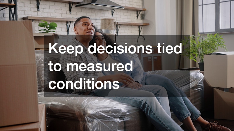 Keep decisions tied to measured conditions