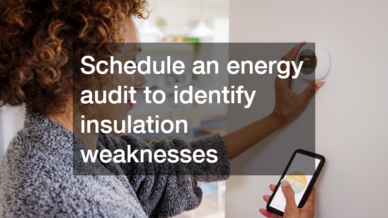 Schedule an energy audit to identify insulation weaknesses