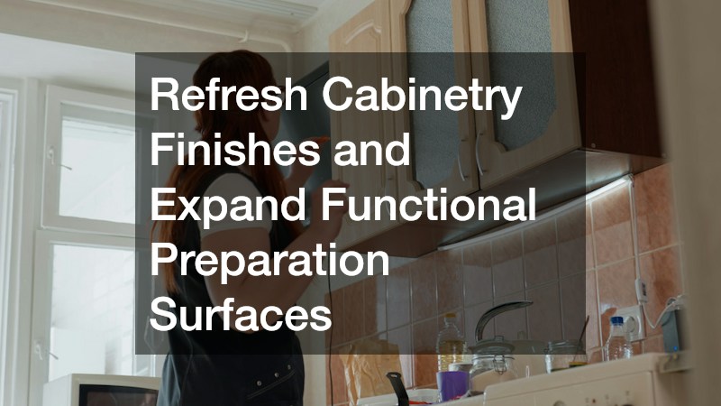 Refresh Cabinetry Finishes and Expand Functional Preparation Surfaces