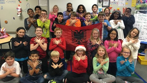 Minnesota students participate in a pen pal exchange with a Peace Corps Volunteer in Albania.