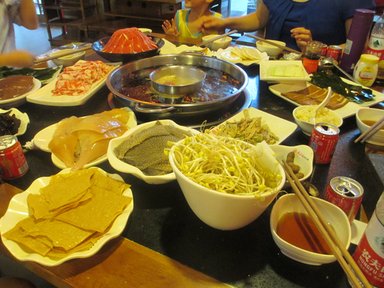 A traditional hot pot dinner.