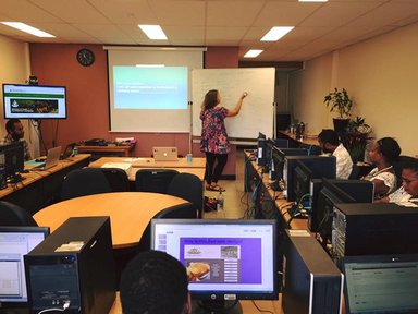 Teaching an Intro to Web Design professional development course to 30+ government employees in Port Vila, Vanuatu