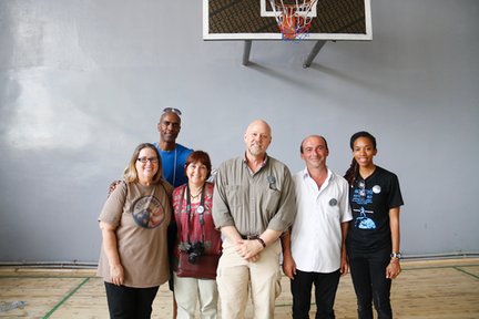 After the final girls basketball league game.