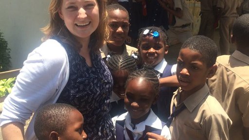 Rachel with students