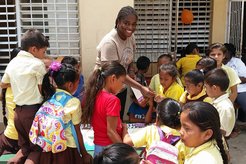 PCV Tiffany and school Children