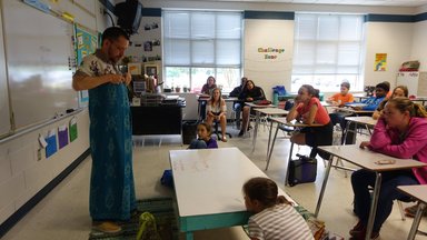 Evan wearing sarong