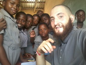 Zach with kids