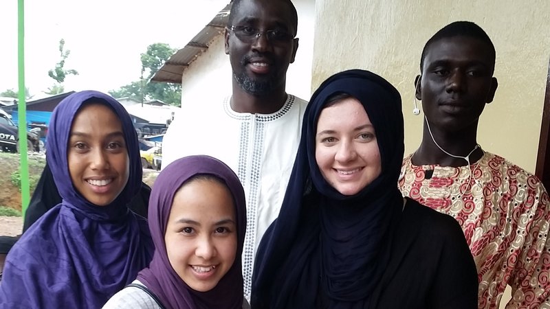 Going to the mosque with other PCVs during PST