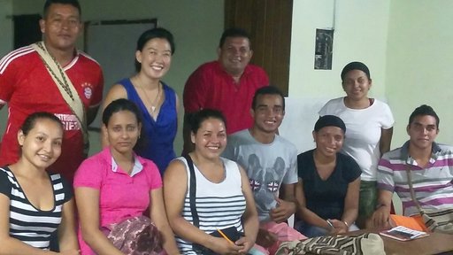 PCV Angell Kim after class with her group of students.