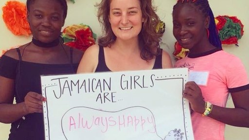 Rachel with community friends, Latifa and Bridgette
