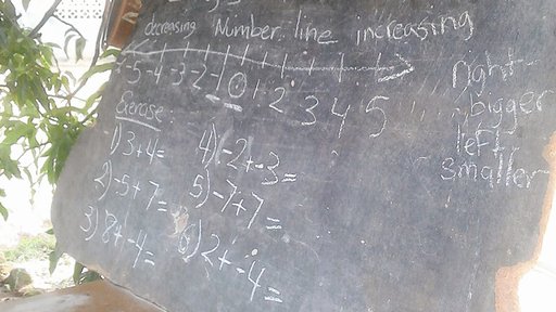 Teaching Grade 8 Math under the mango tree.