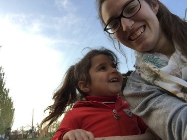 Sierra working with kids