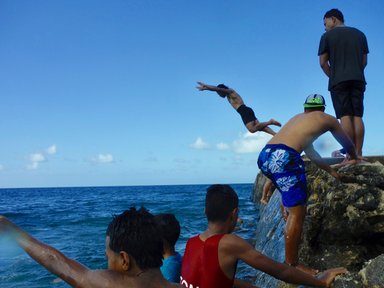Boys on a beautiful Tongan afternoon