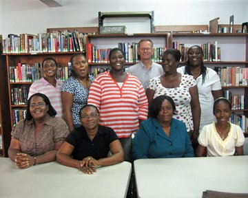 Clifford with National Library of Antigua & Barbuda staff, 2009