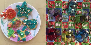 Christmas cookies and gifts