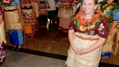 New Volunteer Haley, ready for her entrance