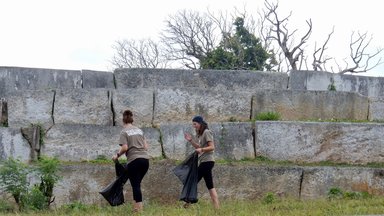 Picking up rubbish, preserving some history