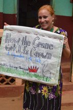 Education Volunteer Elizabeth with her big book on DEAR Day.JPG