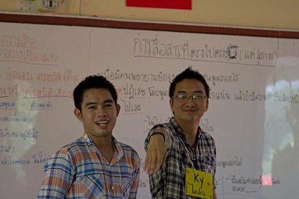 Film and Kyle teaching at a gender empowerment camp, 2013