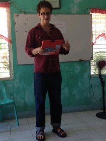 First day on the job, giving an introduction in Cebuano
