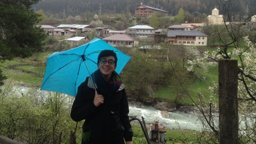 Hannah Combe with Umbrella