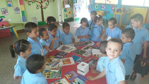 Small children and books