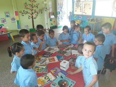 Small children and books
