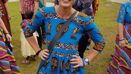 Trainee in traditional Liberian Attire