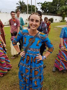 Trainee in traditional Liberian Attire